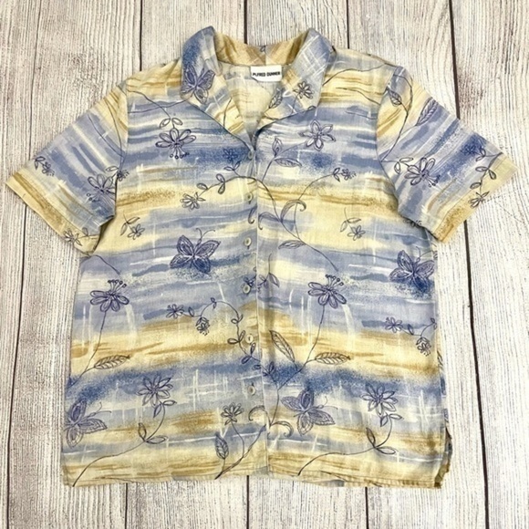 Alfred Dunner Tops - ALFRED DUNNER Women’s Button Down Linen Shirt Size 12